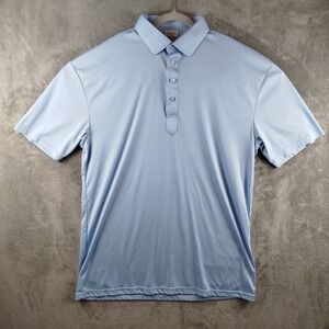 Collars And Co Polo Shirt Mens 2XLT Baby Blue Stretch Office Casual Wedding
